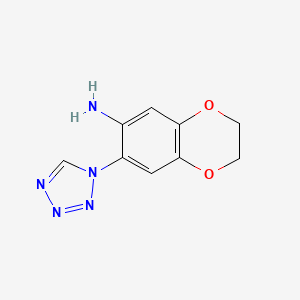 molecular formula C9H9N5O2 B2709653 7-(1H-tetrazol-1-yl)-2,3-dihydro-1,4-benzodioxin-6-amine CAS No. 924859-03-0