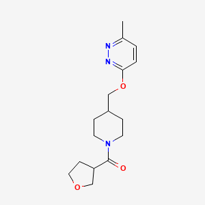 molecular formula C16H23N3O3 B2709659 [4-[(6-Methylpyridazin-3-yl)oxymethyl]piperidin-1-yl]-(oxolan-3-yl)methanone CAS No. 2379983-70-5
