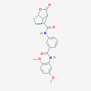 N-{3-[(2,5-dimethoxyphenyl)carbamoyl]phenyl}-2-oxohexahydro-2H-3,5-methanocyclopenta[b]furan-7-carboxamide
