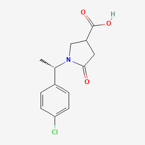 molecular formula C13H14ClNO3 B2709664 1-[(1S)-1-(4-氯苯基)乙基]-5-氧代吡咯啉-3-羧酸 CAS No. 2287255-42-7