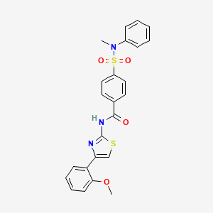 molecular formula C24H21N3O4S2 B2709665 N-[4-(2-methoxyphenyl)-1,3-thiazol-2-yl]-4-[methyl(phenyl)sulfamoyl]benzamide CAS No. 442535-49-1