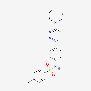 molecular formula C24H28N4O2S B2709671 N-[4-(6-氮杂庚烷-1-基吡啶并[3H]-3-基)苯基]-2,4-二甲基苯磺酰胺 CAS No. 946286-96-0