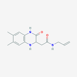 molecular formula C15H19N3O2 B2709687 2-(6,7-dimethyl-3-oxo-2,4-dihydro-1H-quinoxalin-2-yl)-N-prop-2-enylacetamide CAS No. 1008963-31-2