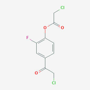 molecular formula C10H7Cl2FO3 B2709688 4-(2-Chloroacetyl)-2-fluorophenyl 2-chloroacetate CAS No. 2059684-85-2