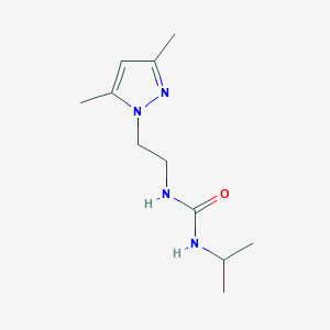 molecular formula C11H20N4O B2709696 1-(2-(3,5-二甲基-1H-吡唑-1-基)乙基)-3-异丙基脲 CAS No. 1234973-92-2