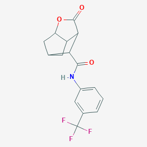 molecular formula C16H14F3NO3 B270970 5-oxo-N-[3-(trifluoromethyl)phenyl]-4-oxatricyclo[4.2.1.0~3,7~]nonane-9-carboxamide 