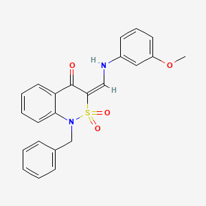 (3E)-1-benzyl-3-{[(3-methoxyphenyl)amino]methylene}-1H-2,1-benzothiazin-4(3H)-one 2,2-dioxide