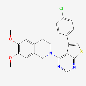 molecular formula C23H20ClN3O2S B2709707 5-(4-氯苯基)-4-(6,7-二甲氧基-3,4-二氢异喹啉-2(1H)-基)噻吩[2,3-d]嘧啶 CAS No. 690643-37-9
