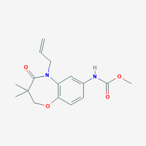 molecular formula C16H20N2O4 B2709708 Methyl (5-allyl-3,3-dimethyl-4-oxo-2,3,4,5-tetrahydrobenzo[b][1,4]oxazepin-7-yl)carbamate CAS No. 921562-32-5