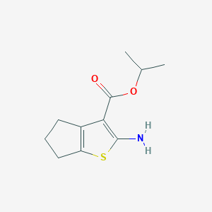 molecular formula C11H15NO2S B2709719 异丙基 2-氨基-5,6-二氢-4H-环戊[b]噻吩-3-羧酸酯 CAS No. 350990-01-1