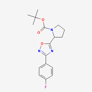 molecular formula C17H20FN3O3 B2709720 叔丁基 2-[3-(4-氟苯基)-1,2,4-噻二唑-5-基]吡咯啉-1-羧酸酯 CAS No. 1923140-15-1