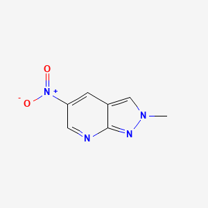 molecular formula C7H6N4O2 B2709721 2-methyl-5-nitro-2H-pyrazolo[3,4-b]pyridine CAS No. 1458593-49-1