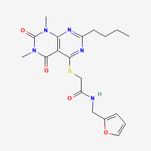 2-(7-butyl-1,3-dimethyl-2,4-dioxopyrimido[4,5-d]pyrimidin-5-yl)sulfanyl-N-(furan-2-ylmethyl)acetamide