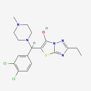 molecular formula C18H21Cl2N5OS B2709738 5-((3,4-二氯苯基)(4-甲基哌嗪-1-基)甲基)-2-乙基噻唑并[3,2-b][1,2,4]三唑-6-醇 CAS No. 886910-69-6