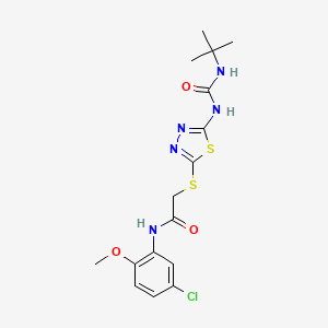 2-((5-(3-(tert-butyl)ureido)-1,3,4-thiadiazol-2-yl)thio)-N-(5-chloro-2-methoxyphenyl)acetamide