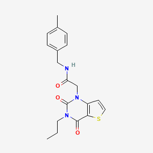 molecular formula C19H21N3O3S B2709748 2-(2,4-dioxo-3-propyl-3,4-dihydrothieno[3,2-d]pyrimidin-1(2H)-yl)-N-(4-methylbenzyl)acetamide CAS No. 1260992-74-2