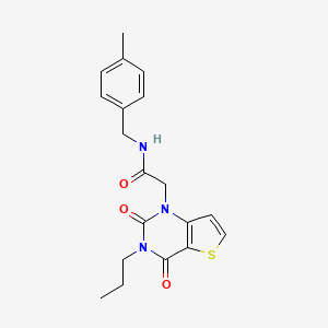 molecular formula C19H21N3O3S B2709748 2-(2,4-二氧代-3-丙基-3,4-二氢噻吩并[3,2-d]嘧啶-1(2H)-基)-N-(4-甲基苯基甲基)乙酰胺 CAS No. 1260992-74-2