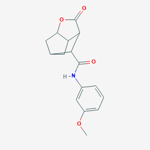 molecular formula C16H17NO4 B270975 N-(3-methoxyphenyl)-5-oxo-4-oxatricyclo[4.2.1.0~3,7~]nonane-9-carboxamide 