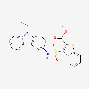 molecular formula C24H20N2O4S2 B2709750 methyl 3-{[(9-ethyl-9H-carbazol-3-yl)amino]sulfonyl}-1-benzothiophene-2-carboxylate CAS No. 892360-15-5