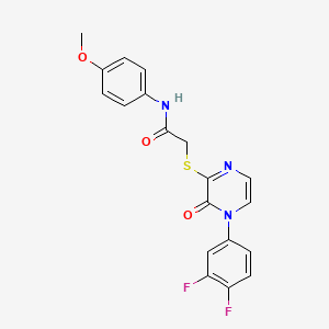 molecular formula C19H15F2N3O3S B2709754 2-[4-(3,4-difluorophenyl)-3-oxopyrazin-2-yl]sulfanyl-N-(4-methoxyphenyl)acetamide CAS No. 899958-66-8