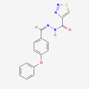 molecular formula C16H12N4O2S B2709773 N'-[(Z)-(4-phenoxyphenyl)methylidene]-1,2,3-thiadiazole-4-carbohydrazide CAS No. 477872-19-8