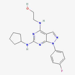 2-((6-(cyclopentylamino)-1-(4-fluorophenyl)-1H-pyrazolo[3,4-d]pyrimidin-4-yl)amino)ethanol