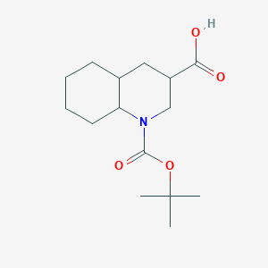 molecular formula C15H25NO4 B2709790 1-[(2-Methylpropan-2-yl)oxycarbonyl]-3,4,4a,5,6,7,8,8a-octahydro-2H-quinoline-3-carboxylic acid CAS No. 1785522-32-8