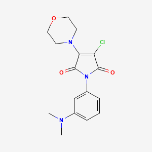 molecular formula C16H18ClN3O3 B2709795 3-Chloro-1-[3-(dimethylamino)phenyl]-4-morpholin-4-ylpyrrole-2,5-dione CAS No. 2118050-02-3