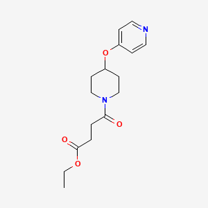 molecular formula C16H22N2O4 B2709797 乙酸-4-氧代-4-(4-(吡啶-4-氧基)哌啶-1-基)丁酸乙酯 CAS No. 2034429-32-6