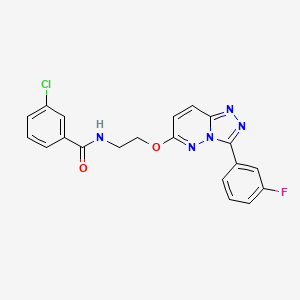 molecular formula C20H15ClFN5O2 B2709804 3-chloro-N-(2-((3-(3-fluorophenyl)-[1,2,4]triazolo[4,3-b]pyridazin-6-yl)oxy)ethyl)benzamide CAS No. 1021098-60-1