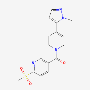 [4-(2-Methylpyrazol-3-yl)-3,6-dihydro-2H-pyridin-1-yl]-(6-methylsulfonylpyridin-3-yl)methanone