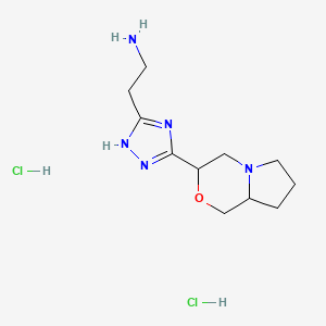 2-(3-{hexahydro-1H-pyrrolo[2,1-c]morpholin-3-yl}-1H-1,2,4-triazol-5-yl)ethan-1-amine dihydrochloride
