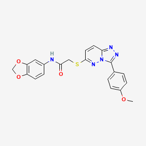 molecular formula C21H17N5O4S B2709817 N-(benzo[d][1,3]dioxol-5-yl)-2-((3-(4-methoxyphenyl)-[1,2,4]triazolo[4,3-b]pyridazin-6-yl)thio)acetamide CAS No. 852376-49-9