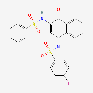 N-[(1E)-3-benzenesulfonamido-4-oxo-1,4-dihydronaphthalen-1-ylidene]-4-fluorobenzene-1-sulfonamide