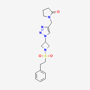 1-((1-(1-(phenethylsulfonyl)azetidin-3-yl)-1H-1,2,3-triazol-4-yl)methyl)pyrrolidin-2-one