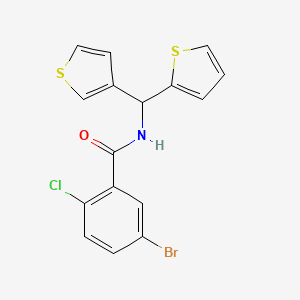 molecular formula C16H11BrClNOS2 B2709824 5-溴-2-氯-N-(噻吩-2-基(噻吩-3-基)甲基)苯甲酰胺 CAS No. 2034305-87-6