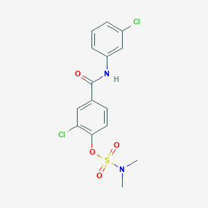 molecular formula C15H14Cl2N2O4S B2709825 2-chloro-4-[(3-chloroanilino)carbonyl]phenyl-N,N-dimethylsulfamate CAS No. 338405-96-2