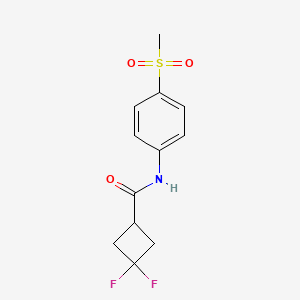 molecular formula C12H13F2NO3S B2709828 3,3-Difluoro-N-(4-methylsulfonylphenyl)cyclobutane-1-carboxamide CAS No. 2320855-60-3