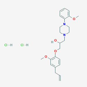 molecular formula C24H34Cl2N2O4 B2709834 1-(4-烯丙基-2-甲氧基苯氧基)-3-(4-(2-甲氧基苯基)哌嗪-1-基)丙醇二盐酸盐 CAS No. 473268-38-1