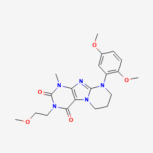 molecular formula C20H25N5O5 B2709835 9-(2,5-二甲氧基苯基)-3-(2-甲氧基乙基)-1-甲基-7,8-二氢-6H-嘌呤[7,8-a]嘧啶-2,4-二酮 CAS No. 923408-43-9