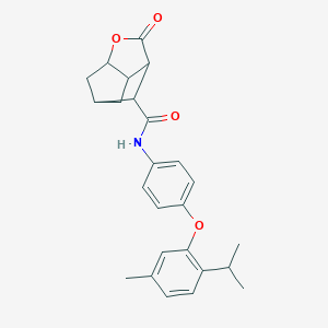 molecular formula C25H27NO4 B270984 N-{4-[5-methyl-2-(propan-2-yl)phenoxy]phenyl}-2-oxohexahydro-2H-3,5-methanocyclopenta[b]furan-7-carboxamide 