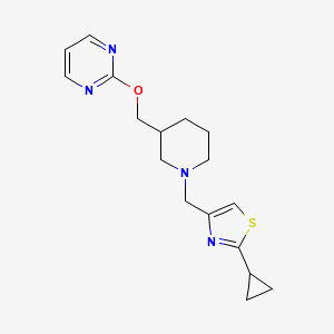 2-({1-[(2-Cyclopropyl-1,3-thiazol-4-yl)methyl]piperidin-3-yl}methoxy)pyrimidine