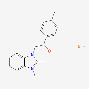 molecular formula C18H19BrN2O B2709846 1,2-dimethyl-3-(2-oxo-2-(p-tolyl)ethyl)-1H-benzo[d]imidazol-3-ium bromide CAS No. 26921-35-7