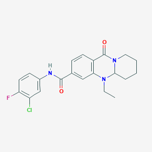 N-(3-chloro-4-fluorophenyl)-5-ethyl-11-oxo-5,6,7,8,9,11-hexahydro-5aH-pyrido[2,1-b]quinazoline-3-carboxamide