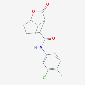 molecular formula C16H16ClNO3 B270985 N-(3-chloro-4-methylphenyl)-5-oxo-4-oxatricyclo[4.2.1.0~3,7~]nonane-9-carboxamide 