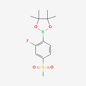 molecular formula C13H18BFO4S B2709850 2-(2-Fluoro-4-(methylsulfonyl)phenyl)-4,4,5,5-tetramethyl-1,3,2-dioxaborolane CAS No. 1384951-71-6