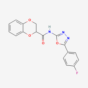 N-(5-(4-fluorophenyl)-1,3,4-oxadiazol-2-yl)-2,3-dihydrobenzo[b][1,4]dioxine-2-carboxamide