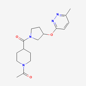 1-(4-(3-((6-Methylpyridazin-3-yl)oxy)pyrrolidine-1-carbonyl)piperidin-1-yl)ethanone