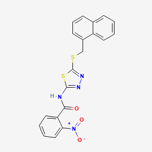 N-[5-(naphthalen-1-ylmethylsulfanyl)-1,3,4-thiadiazol-2-yl]-2-nitrobenzamide