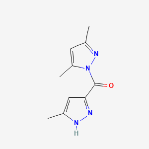 molecular formula C10H12N4O B2709865 3,5-dimethyl-1-[(3-methyl-1H-pyrazol-5-yl)carbonyl]-1H-pyrazole CAS No. 944789-38-2